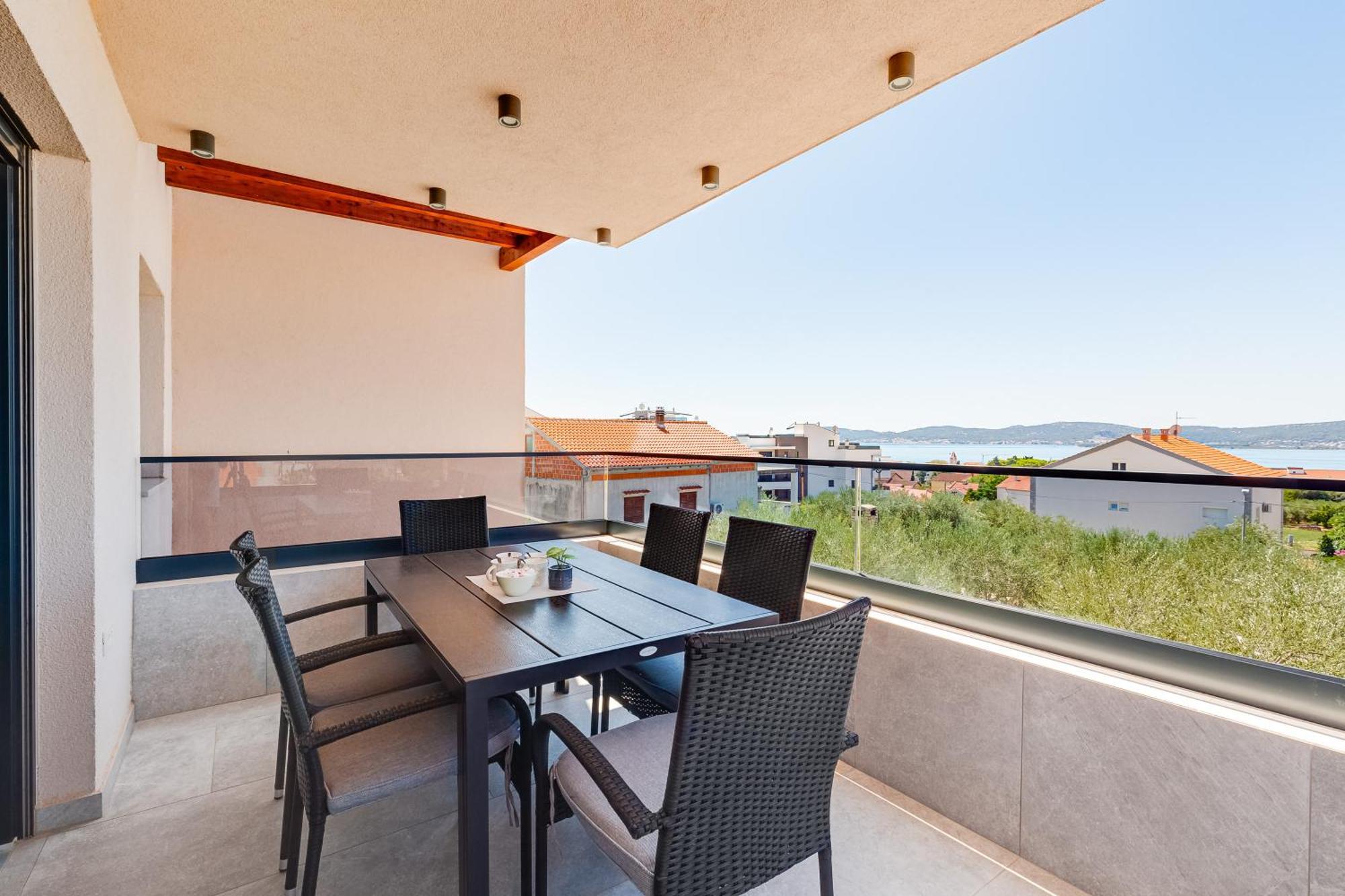 Sea Bay View Apartment - Appartement Avec Piscine Et Magnifique Vue Sur Mer Sveti Filip i Jakov Buitenkant foto