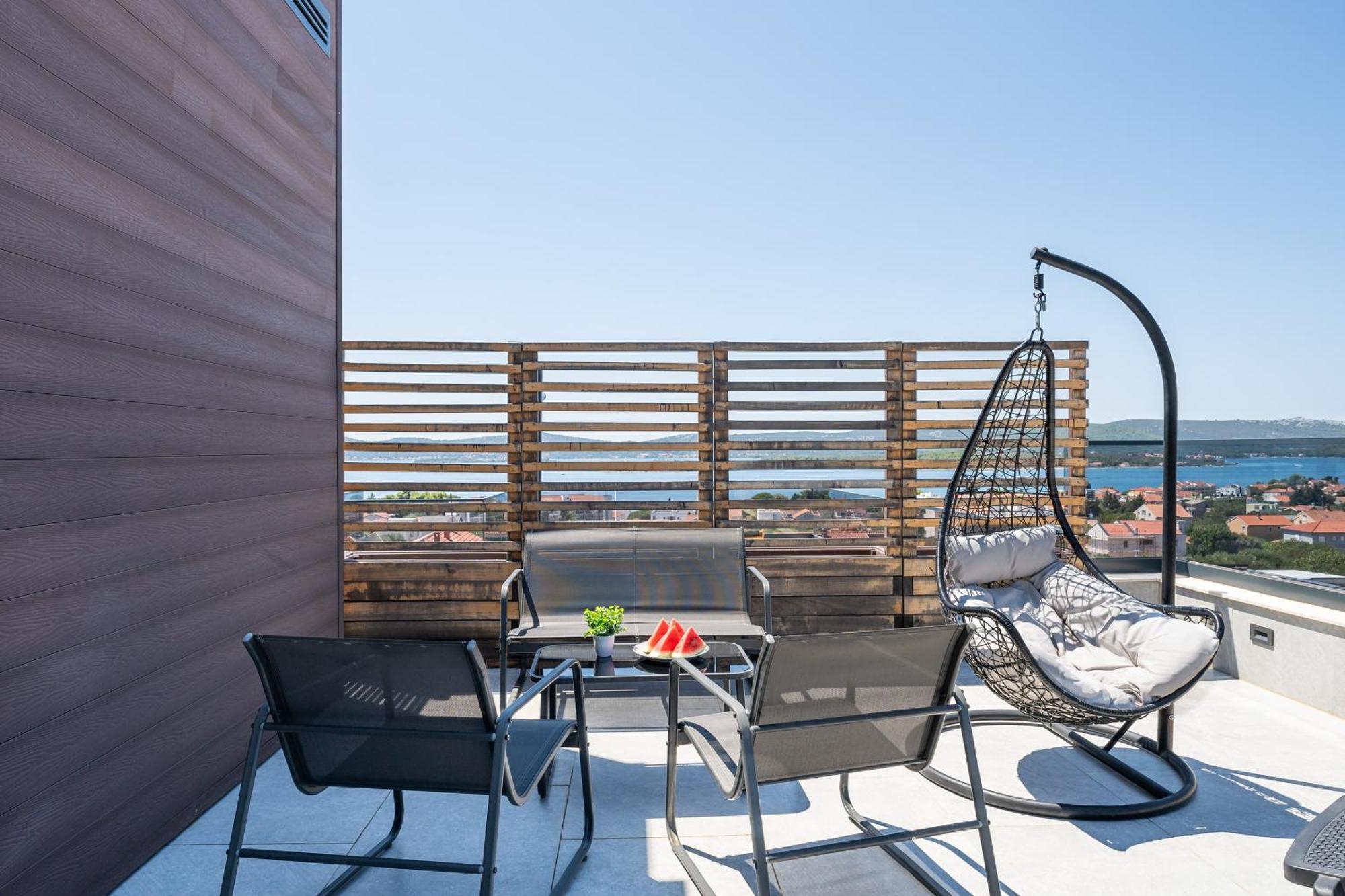 Sea Bay View Apartment - Appartement Avec Piscine Et Magnifique Vue Sur Mer Sveti Filip i Jakov Buitenkant foto